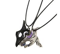 jojnsha Lot de 2 colliers avec pendentif puzzle en alliage avec sangle noire pour couple créatif amant chaînes bijoux fille accessoires puzzle collier pendentif