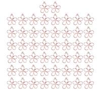 jojnsha Lot de 50 pendentifs floraux creux uniques faits à la main pour pendentif fleur en alliage, taille unique, Comme décrit, Comme décrit.