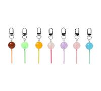 jojnsha Lot de 7 porte-clés Macaron Candy Collection Sucette Ornement Élégant Bijoux Mode Sac Ornement Résine Texture Mignon Macaron Lollipop Ornement, Sucettes colorées, taille unique