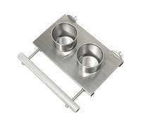 jojnsha Mangeoire à oiseaux double en acier inoxydable pour perroquets, furets, lapins, accessoires de cage - Station d'alimentation en acier inoxydable