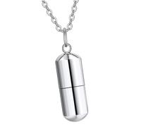 jojnsha Médaillon De Cendres Simple Boîte À Bijoux Commémoratif De Crémation Usage Quotidien en Métal Bijoux De Crémation Collier D'urne pour Médaillon pour Hommes
