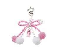 jojnsha Mode Bowknot En Peluche Boule Téléphone Breloque Sangles Doux Décoration Lanière Clés De Voiture Suspendus Pendentifs À Main Accessoires Téléphone Porte- Sangle Pour Bande Dessinée