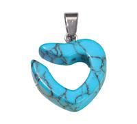 jojnsha Pendentif créatif en pierre synthétique colorée en forme de cœur creux - Accessoire polyvalent pour la fabrication de bijoux