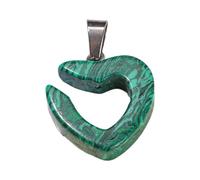 jojnsha Pendentif créatif en pierre synthétique colorée en forme de cœur creux - Accessoire polyvalent pour la fabrication de bijoux