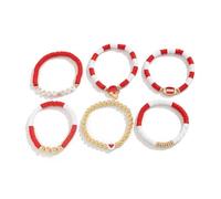 jojnsha Polyvalent Unisexe Football Charme Lettre Perlé Bande Élastique Chaîne À Main pour Un Usage Quotidien Bijoux La De Rue Fabriqué La