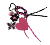 jojnsha Porte-clés de voiture pratique avec des designs élégants et des matériaux robustes, accessoire portable pour conducteur à la mode pour usage quotidien, Cœur rose rouge., taille unique