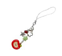 jojnsha Porte-clés élégant à la mode avec pendentif en perles - Accessoire coloré pour sac à main, sac à dos, portefeuille, pendentifs, accessoires de téléphone pour femme, Rouge, lanyard