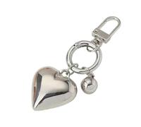 jojnsha Porte-clés élégant en forme de cœur argenté pour femme avec pendentif en métal fait à la main pour sacs à main