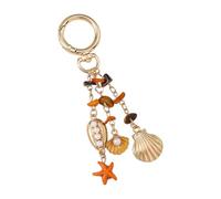 jojnsha Porte-clés tendance en alliage de zinc miniature en forme d'étoile de mer et coquillage, accessoire de bijoux pour un usage quotidien ou souvenirs, porte-clés pour ami, b, taille unique