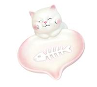 jojnsha Porte-savon en forme de chat avec drain pour un drainage rapide pour garder le savon au sec plat créatif