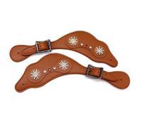 jojnsha Sangle vintage avec boucles réglables en cuir PU pour bottes de style western pour cavaliers