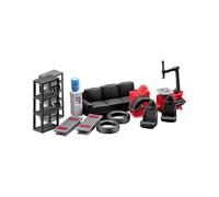 jojnsha Simulation D'arrangement De Scène De Garage Modèle 1/64 Ensemble D'outils De Réparation De Voiture avec Accessoires Miniatures Décoration De Garage