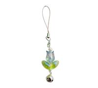 jojnsha Sweet Tulips Flower Charm Pendant Chaîne Chaîne Téléphone Sangle Pocket Keychain Socle Tentures Décoration Pour Clé Pendant Pendre Décoration