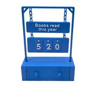 jojnsha Trackers De Livres avec Plaques Suspendues Et Tiroir De Rangement Lire Cette Année Compteur De Lecture Accessoires De Défi pour Enseignants Bibliothécaires Trackers