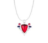 JoJo Bizarre Adventure Collier Anime Joseph Joestar Colliers Femme Mode Rouge Ruby Stone Cœur Cosplay