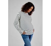 Jojo Maman Bébé JoJo Maman Bébé Black & Cream Stripe Long Sleeve Boyfriend Maternity T-Shirt