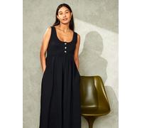Jojo Maman Bébé JoJo Maman Bébé Black Horn Button Maternity Vest Midi Dress Black L (EU 44-46)