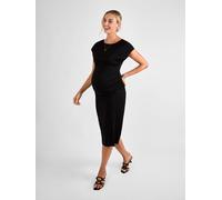 Jojo Maman Bébé JoJo Maman Bébé Black Premium Jersey Ruched Side Bodycon Midi Dress Black L (EU 44-46)