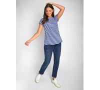 Jojo Maman Bébé JoJo Maman Bébé Blue White Stripe Boyfriend Cotton Maternity T-Shirt