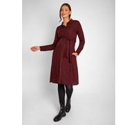 Jojo Maman Bébé JoJo Maman Bébé Burgundy Red Animal Print Shirt Maternity Dress With Tie Wine Red Small