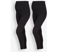 Jojo Maman Bébé JoJo Maman Bébé Cotton Rich Maternity Leggings 2 Pack Noir FR 44 (EU 42)