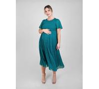 Jojo Maman Bébé JoJo Maman Bébé Dark Green Chiffon Pleated Nursing Midi Dress Dark Green EU 44 (UK 16)