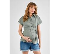 Jojo Maman Bébé JoJo Maman Bébé Khaki Linen Blend Maternity Shirt Khaki Large