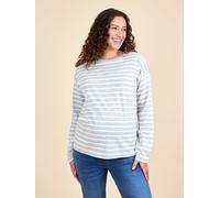 Jojo Maman Bébé JoJo Maman Bébé Light Grey Stripe Long Sleeve Boyfriend Maternity T-Shirt