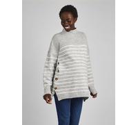 Jojo Maman Bébé JoJo Maman Bébé Marl Grey Stripe Turtle Neck Maternity & Nursing Jumper