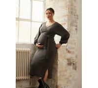 Jojo Maman Bébé JoJo Maman Bébé Mocha Blouson Sleeve Maternity Knitted Midi Dress Mocha S (EU 36-38)