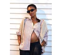 Jojo Maman Bébé JoJo Maman Bébé Natural Stripe Oversized Button Through Shirt Natural L (EU 44-46)