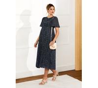 Jojo Maman Bébé JoJo Maman Bébé Navy Chiffon Pleated Nursing Midi Dress Navy EU 36 (UK 8)