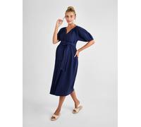 Jojo Maman Bébé JoJo Maman Bébé Navy Textured Button Through Maternity Shirt Dress Navy L (EU 44-46)
