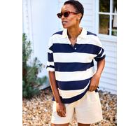 Jojo Maman Bébé JoJo Maman Bébé Navy White Stripe Rugby Polo Maternity Top