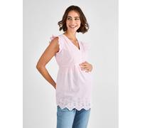 Jojo Maman Bébé JoJo Maman Bébé Pink Stripe Broderie Maternity Blouse