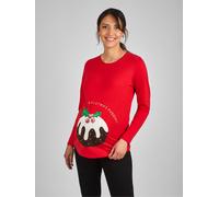 Jojo Maman Bébé JoJo Maman Bébé Red Maternity Christmas Pudding Cotton Top
