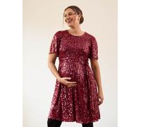 Jojo Maman Bébé JoJo Maman Bébé Red Sequin Maternity Mini Dress Red L (EU 44-46)