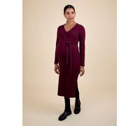 Jojo Maman Bébé JoJo Maman Bébé Wine Ribbed Maternity Popper Front Dress Wine S (EU 36-38)