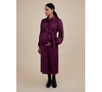 Jojo Maman Bébé JoJo Maman Bébé Wine Spot Maternity Midi Shirt Dress With Tie Wine Large