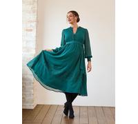 Jojo Maman Bébé Robe mi-longue JoJo Maman Bébé Plissé dentelle ourlet Vert 16