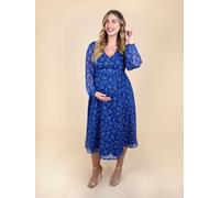 Jojo Maman Bébé Robes Mi-long JoJo Maman Bébé Fleuri Effet froissé Grossesse Bleu marine EU 44 (UK 16)