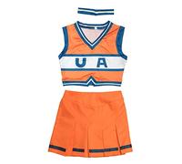 JOJO STYLE Cosplay Vêtements My Hero Academia Anime Cosplay Costume Ochaco Uraraka Costume De Pom-Pom Girl Y Compris Haut + Jupe + Accessoires De Cou,Orange,S