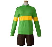 JOJO STYLE Cosplay Vêtements Undertale Frisk Anime Cosplay Costume Halloween Costumes Y Compris Haut + Pantalon Convient pour Les Soirées Cosplay, Les Pièces De Théâtre,Vert,S