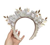 jojobasec Serre-tête avec perles artificielles pour fête de mariage, bandeau élégant pour femme, enterrement de vie de jeune fille, fête d'enterrement de vie de jeune fille