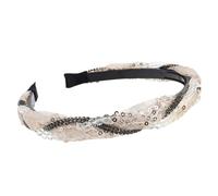 jojobasec Serre-tête en dentelle à paillettes pour femme avec strass coréens antidérapant