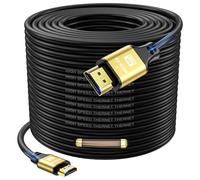 jojobnj 30M Cable HDMI Long, 8K@60Hz 4K@120Hz, Câble HDMI 2.1 Ultra HauteVitesse avec Connecteurs Plaqués Or, Boîtier en Aluminium Pour TV/Moniteur/Projecteur/Jeux vidéo/Ordinateur/Cinéma Maison