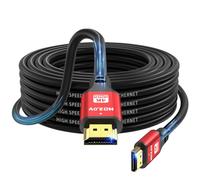 Jojobnj Câble HDMI 2.0 Haute Vitesse 10m, 4K@60Hz 18Gbps, Ultra HD, Ethernet, Audio Return, Vidéo 1080p, 3D, Arc, HDR Compatible avec Xbox, PS5/PS4, HDTV, Ordinateur Portable (Rouge)