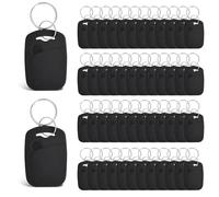 JOJOCY Lot de 50 porte-clés RFID 13,56 MHz, cartes IC programmables non clonables pour systèmes d'accès de porte, compatibles avec UID fixe 125 kHz et 13,56 MHz (non réinscriptible) (noir)