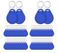 JOJOCY Mi-fare Lot de 50 porte-clés ultra-légers C ULC NFC 13,56 MHz, jetons imperméables et durables, compatibles avec les verrous SA-FLOK, KA-BA, ONIT-Y et Sa-lto (MF0-ICU2) (Bleu)