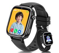 JoJoego Montre Connectée Enfant, 4G Smartwatch Enfant avec GPS et Téléphone, Appel Vidéo, SOS, Mode École, Chat, Réveil, SIM, Podomètre, IP68 Montre Intelligente, Cadeau Garcon/Fille, 4-14 Ans Noir